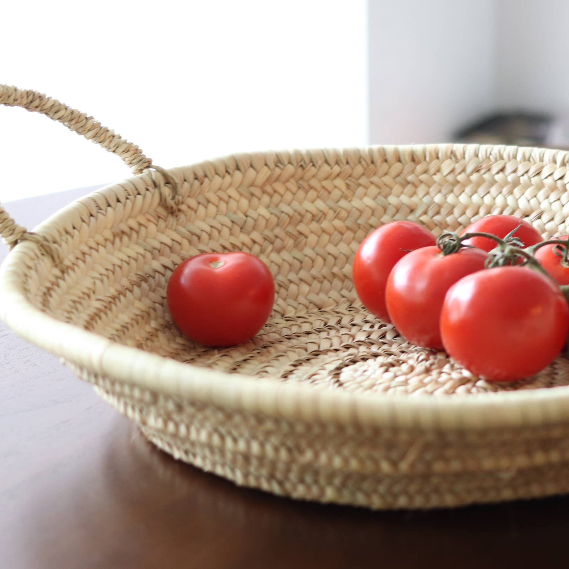 Moroccan Straw Woven Plate and Serving Basket 