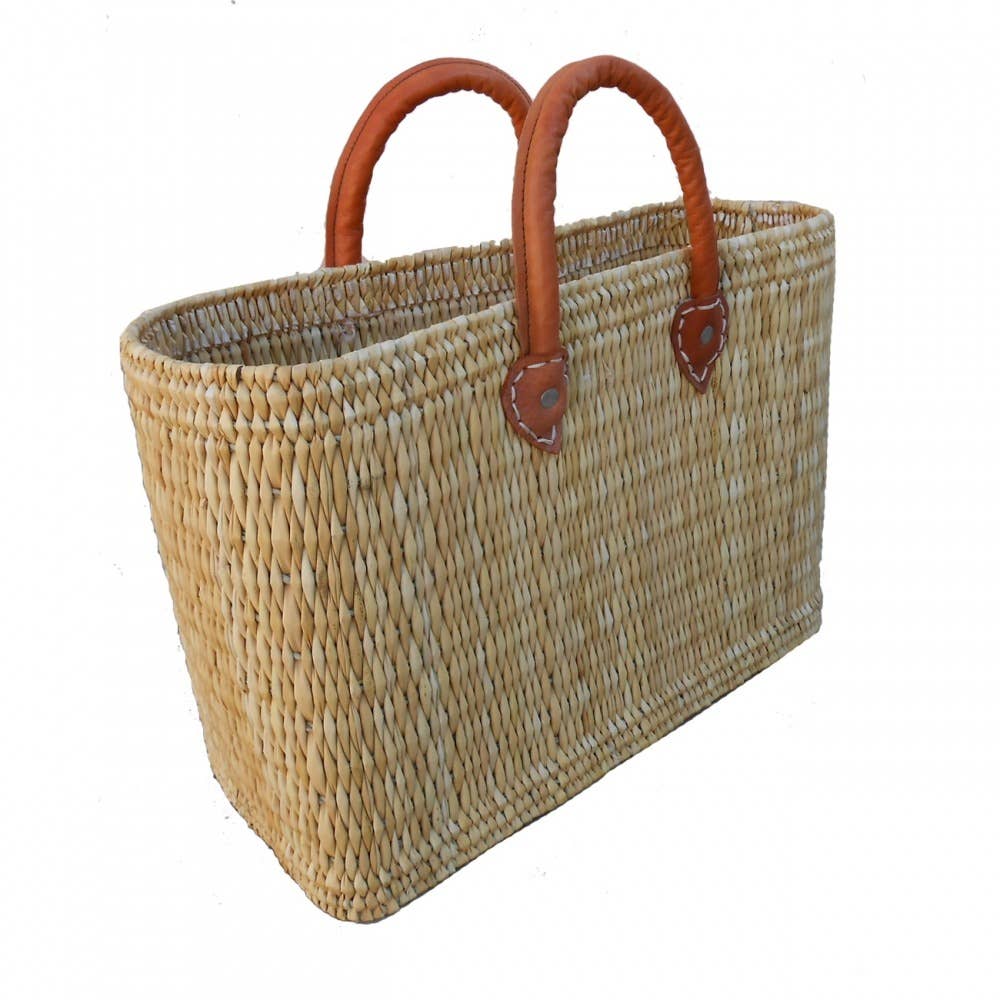 Straw Bag Reed French Baskets: Structured Perfect for Keeping Shopping Tidy and Wine Bottles Upright