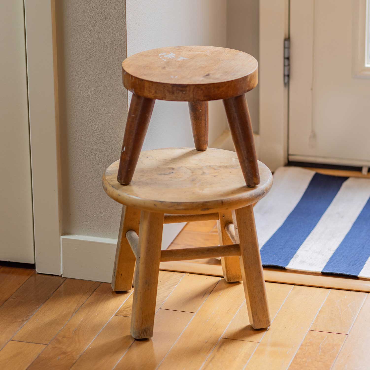 Rustic antique three legged stool