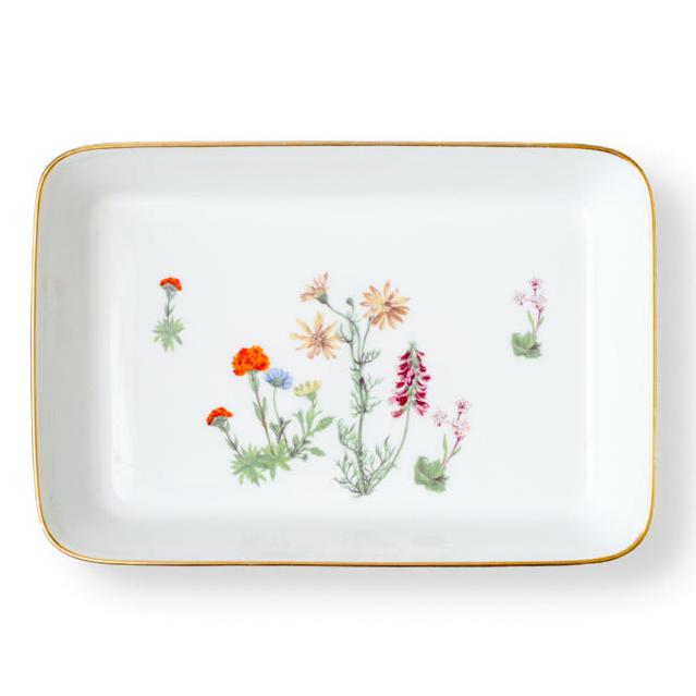 Vintage French Porcelain Au Gratin by La Faune. Wild Flowers Design