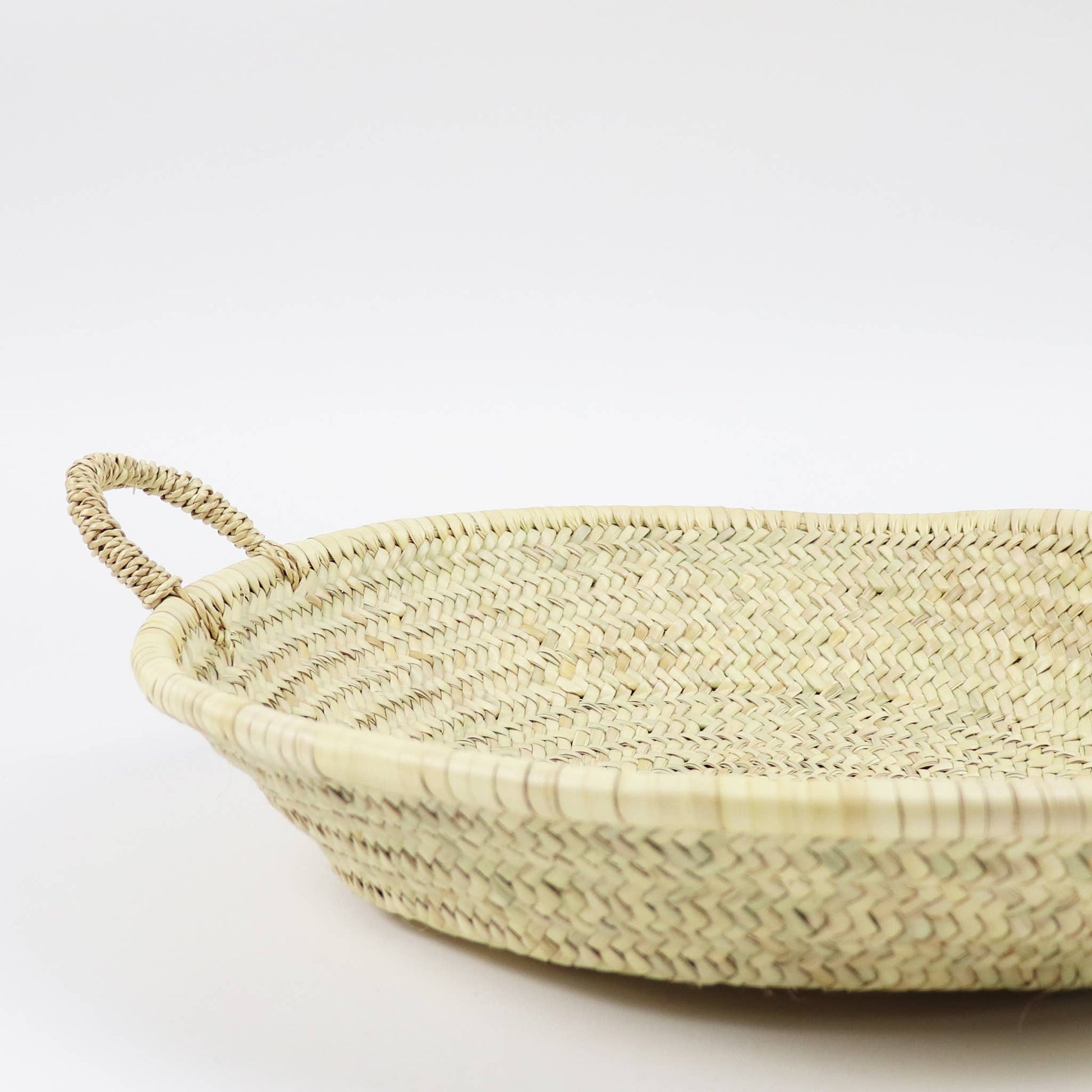 Moroccan Straw Woven Plate and Serving Basket 