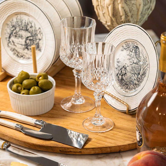 Elevate Your Table with the Elegance of Vintage French D'Arques 24% Lead Crystal WHITE Wine Glasses